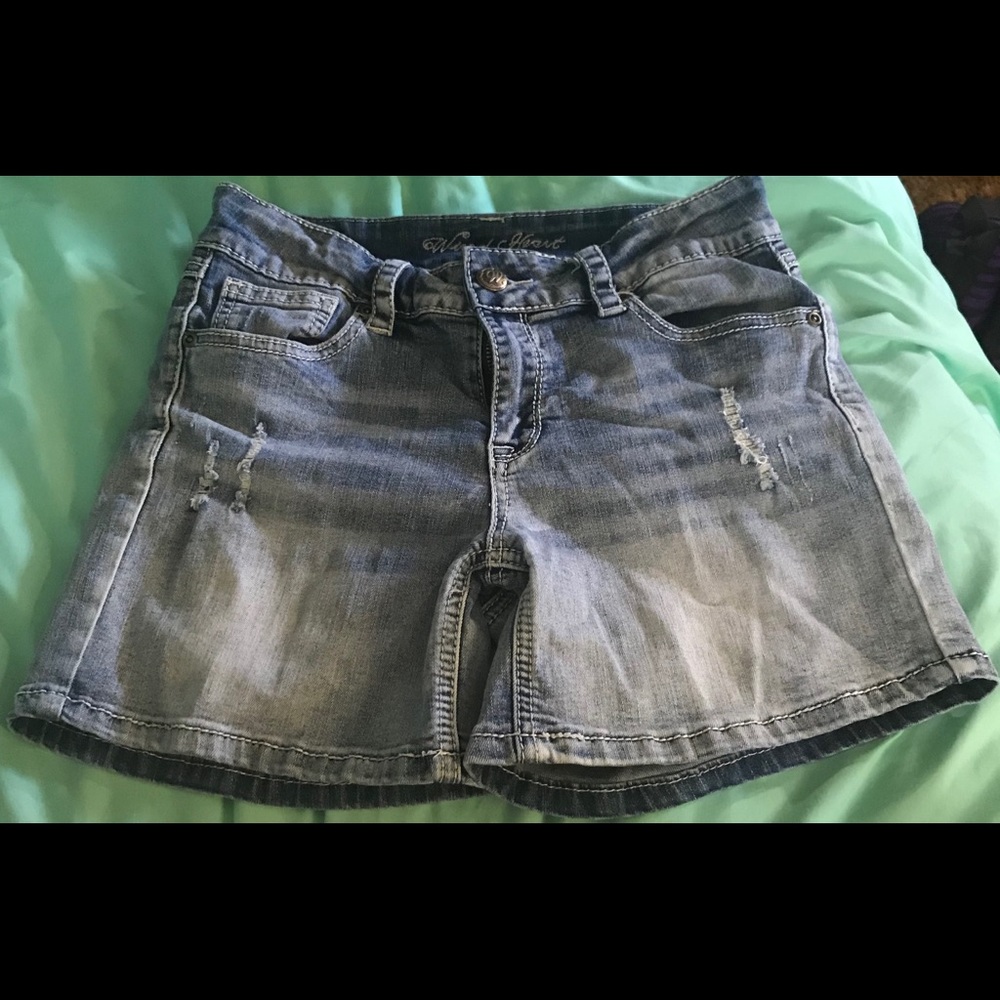 Wired Heart blue jean shorts